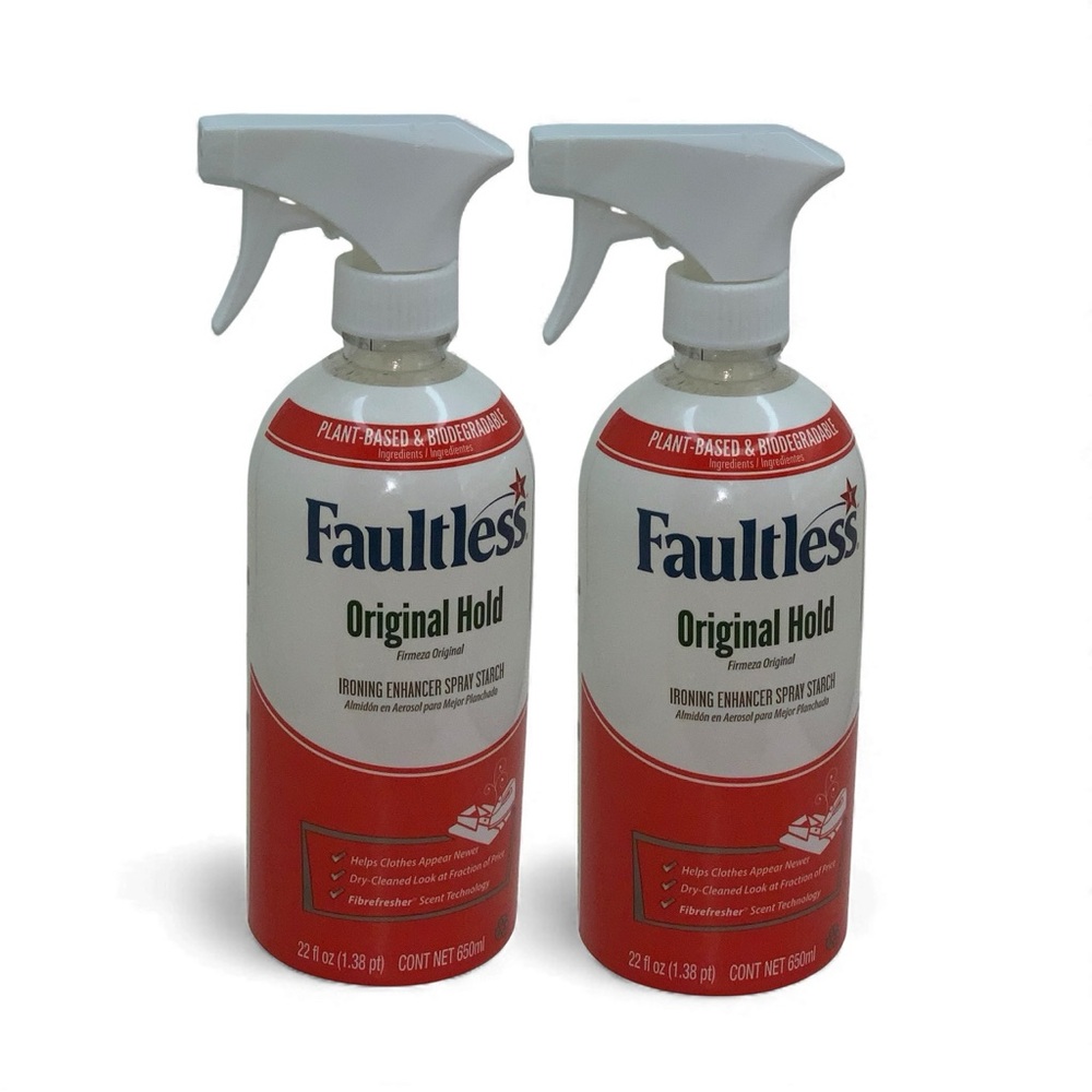 Faultless Original Hold Ironing Enhancer Spray Starch 22oz Non-Aerosol Lot of 2 - Picture 6 of 6